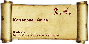 Komáromy Anna névjegykártya